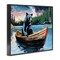 Stupell Industries Boating Black Bear Framed Giclee Wall Art Design by Adam Swanson